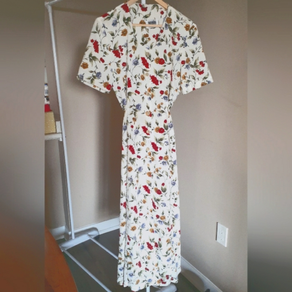 Vintage Noren Mode Design Floral Maxi Dress